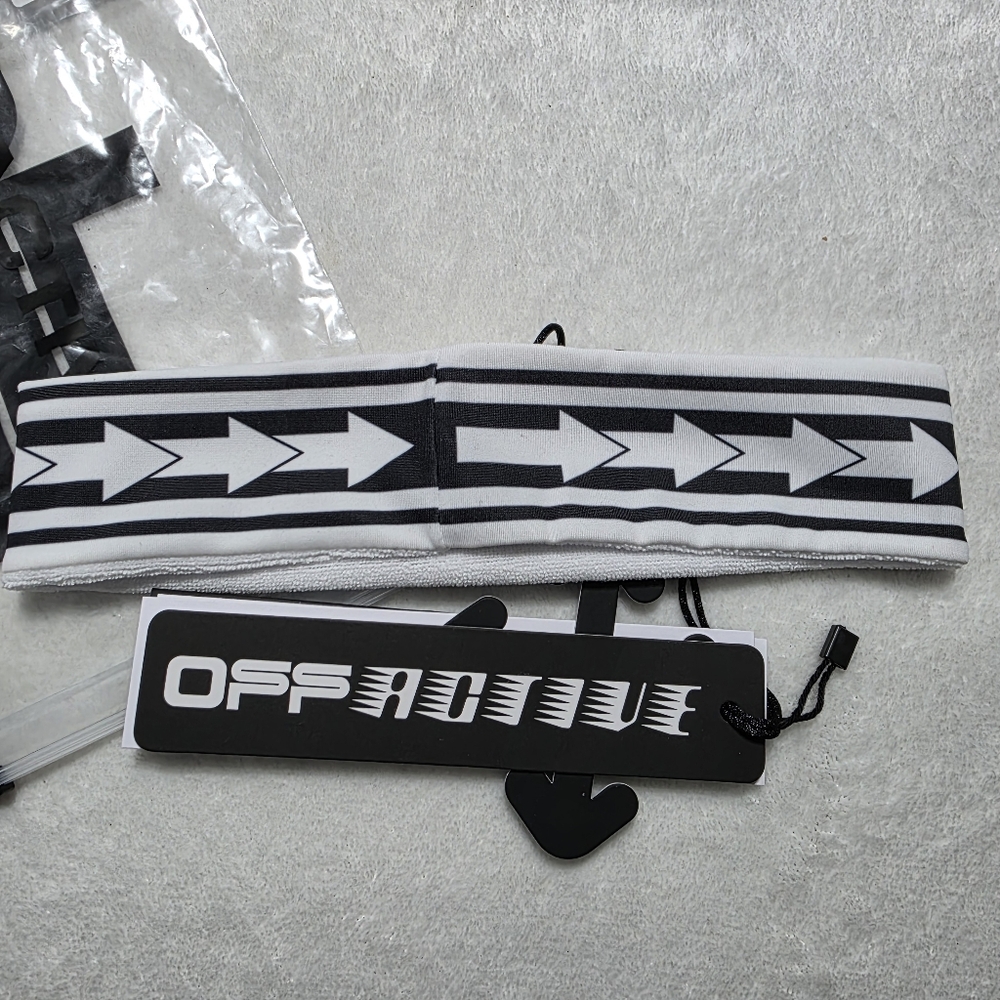 NWT Authentic Off White Active Wavy Logo Headband White Black OS - Picture 6 of 8